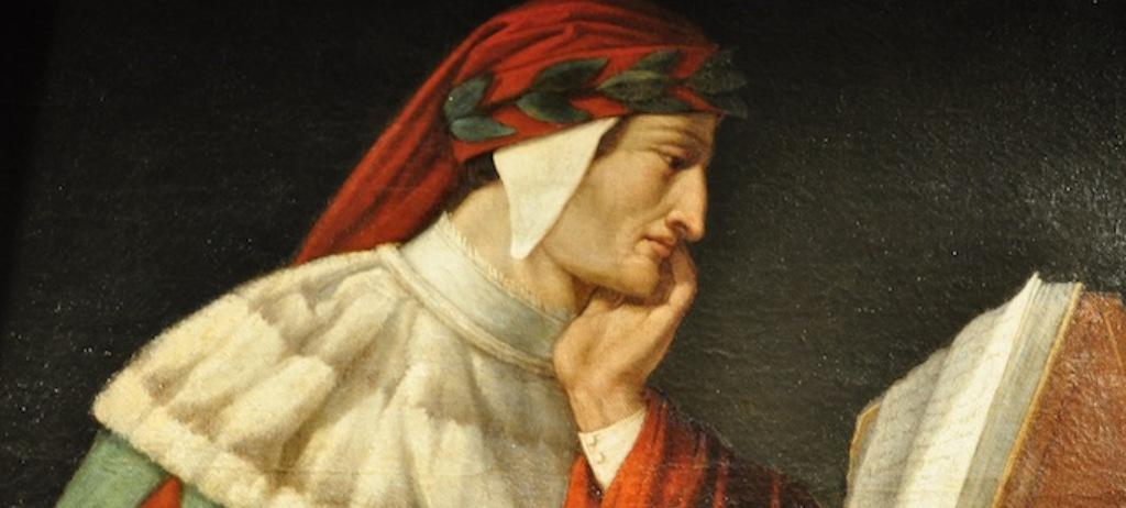 Dipinto raffigurante Dante Alighieri assorto nella lettura
