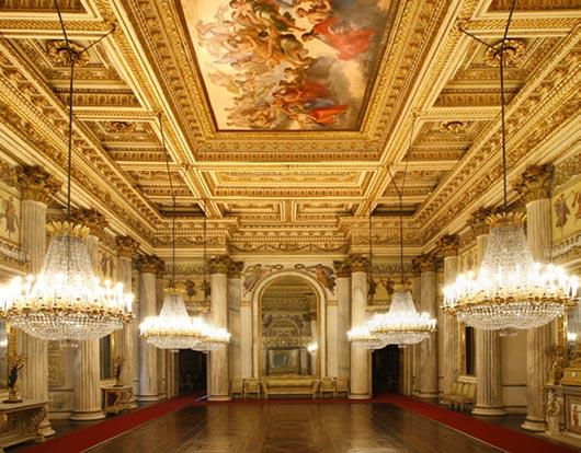 Una veduta dell'interno di Palazzo Reale a Torino